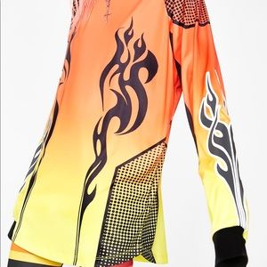 Dolls Kill Current Mood reflective shirt dress